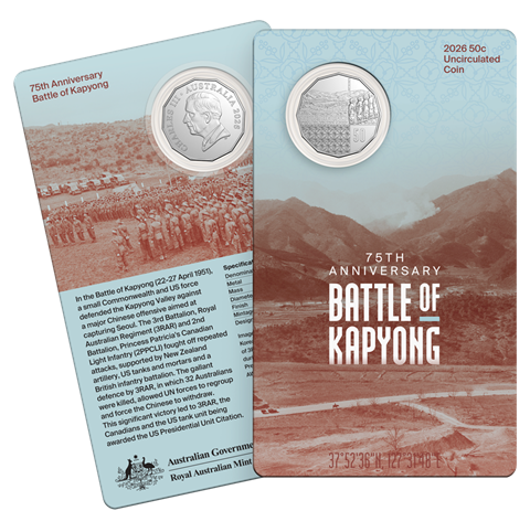 2026 75th Anniversary of the Battle of Kapyong – 50c Uncirculated Coin | Royal Australian Mint