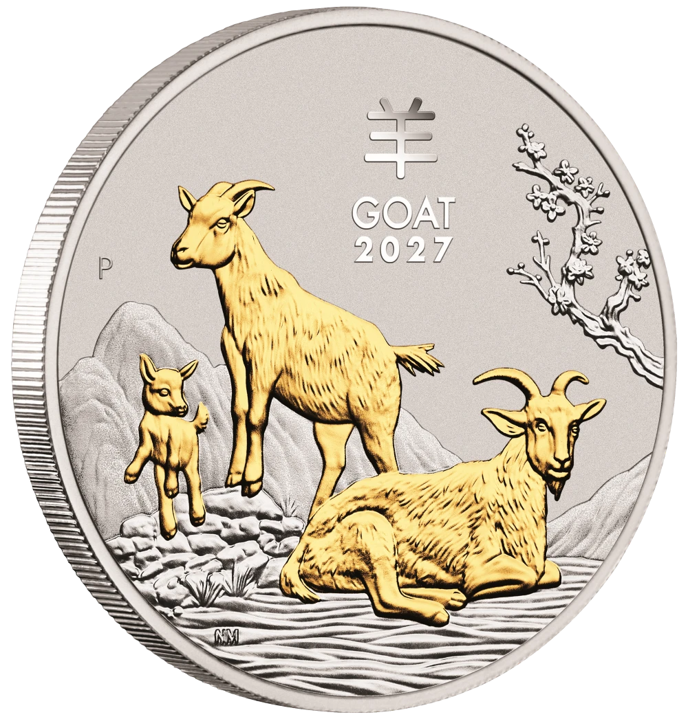 Australian Lunar Series III 2027 Year of the Goat 1oz Silver Trio – The Perth Mint