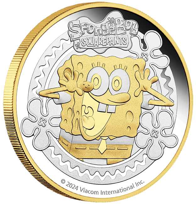 2024 $2 SpongeBob SquarePants 2oz Silver Proof Gilded Coin – Pineapple Home