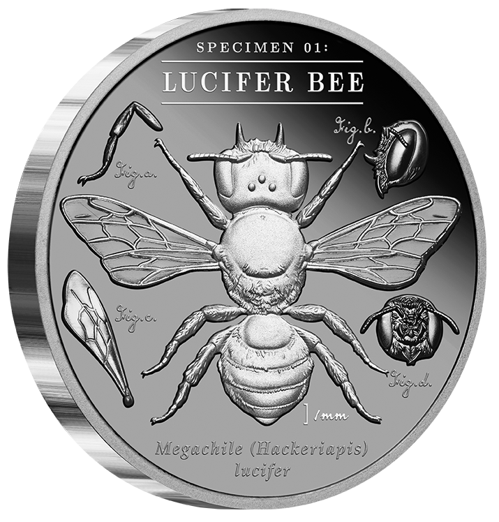 Australia’s Dark Bees 2026 Lucifer Bee 2 oz Black Proof Silver Coin