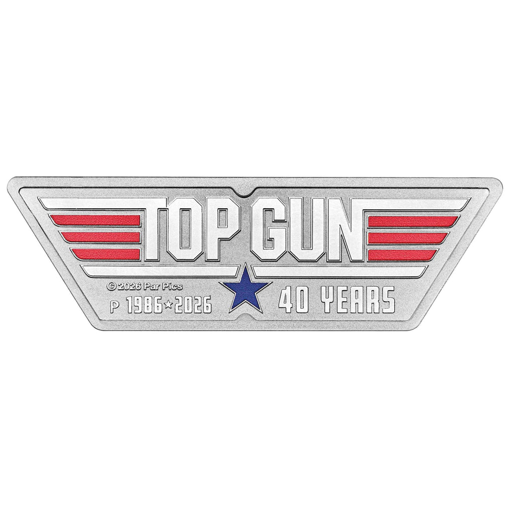 40 Years of Top Gun 2026 1oz Silver Coloured Logo-Shaped Coin