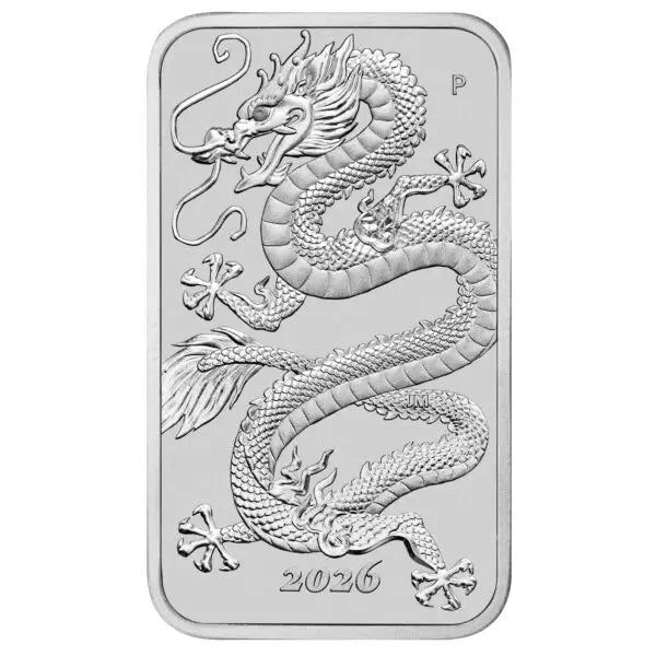 2026 Perth Mint Silver Dragon Rectangular Coin 1oz (Available on Backorder)