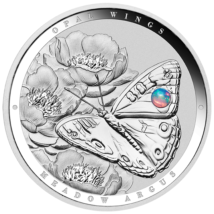 2026 Australian Opal Wings - Meadow Argus 1oz Silver Proof Coin with Opal Insert