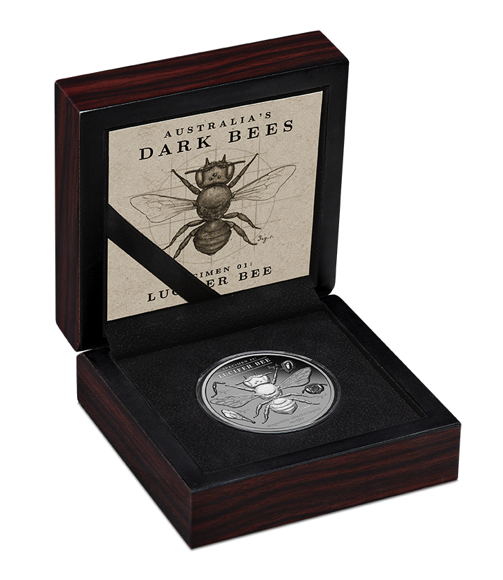 Australia’s Dark Bees 2026 Lucifer Bee 2 oz Black Proof Silver Coin