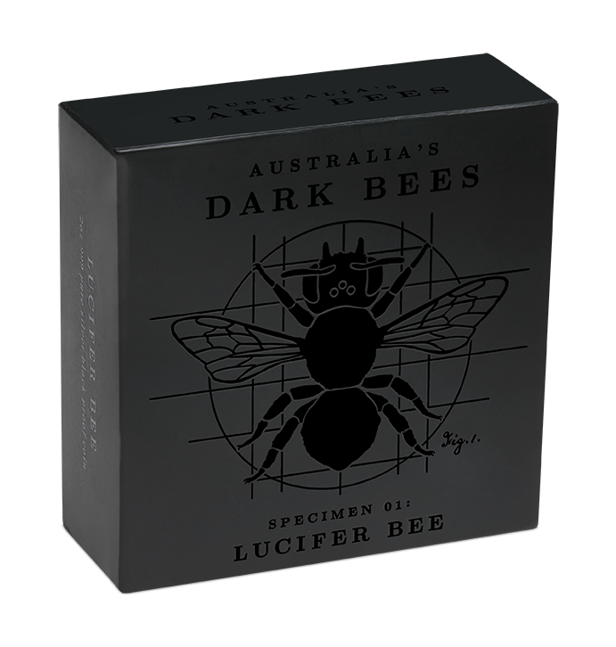 Australia’s Dark Bees 2026 Lucifer Bee 2 oz Black Proof Silver Coin
