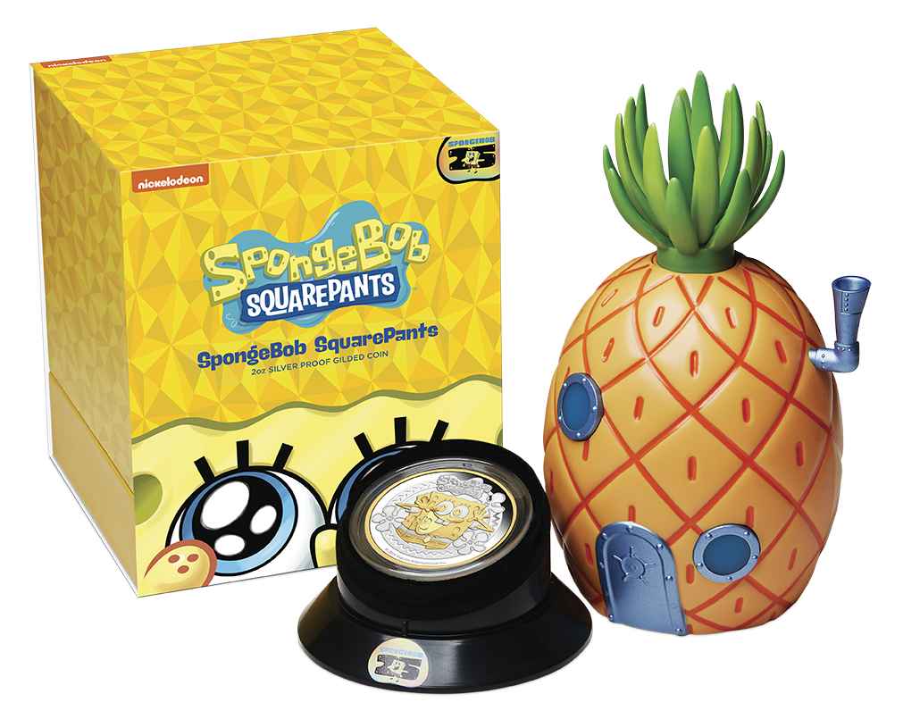 2024 $2 SpongeBob SquarePants 2oz Silver Proof Gilded Coin – Pineapple Home