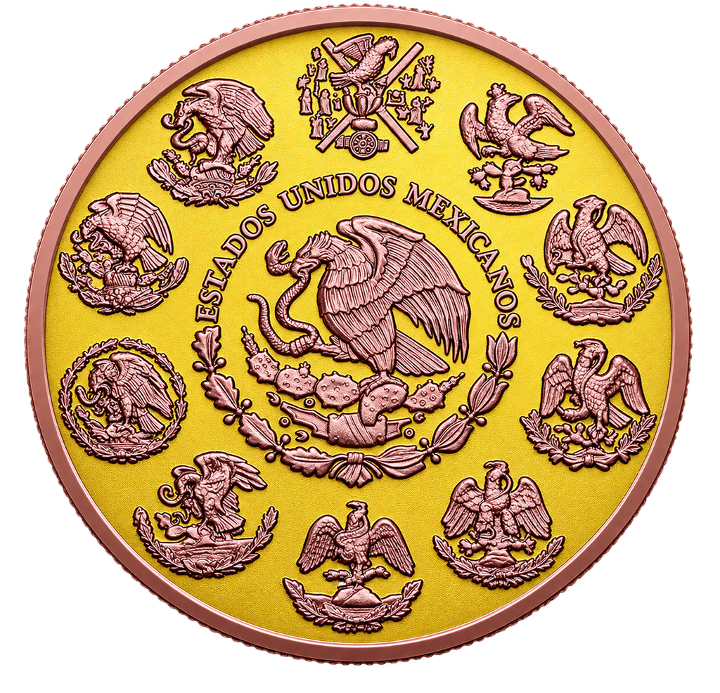 2024 Mexico Libertad – Yellow & Red Gold 1oz .999 Silver Coin – 500 Mintage
