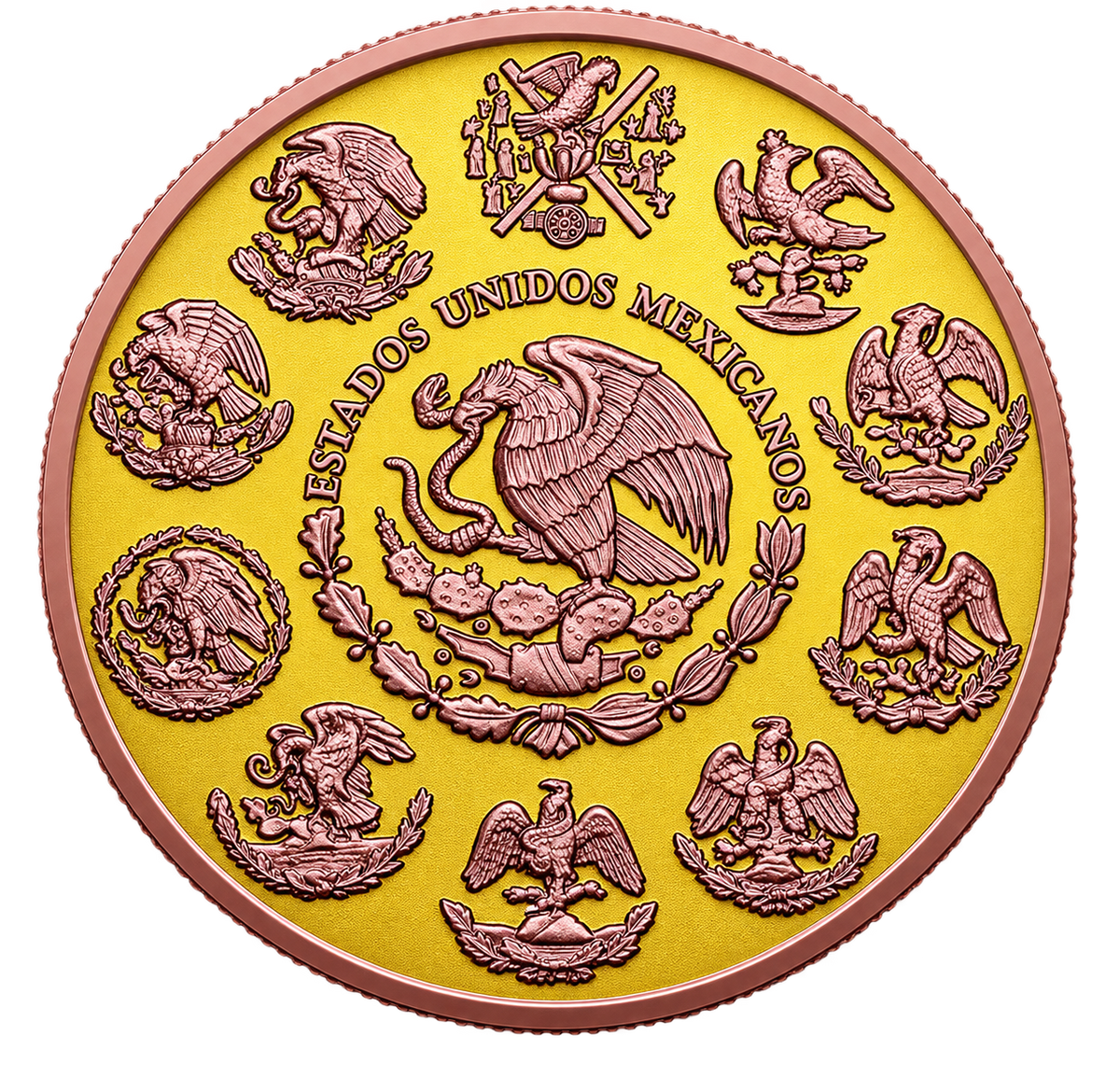2024 Mexico Libertad – Yellow & Red Gold 1oz .999 Silver Coin – 500 Mintage