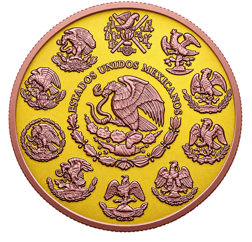 2024 Mexico Libertad – Yellow & Red Gold 1oz .999 Silver Coin – 500 Mintage