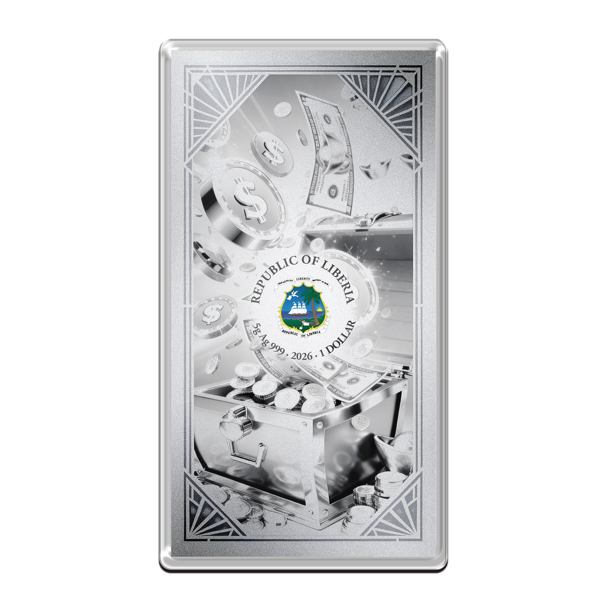 2026 Liberia Winning Lottery Scratch Ticket 5g Silver Foil Note