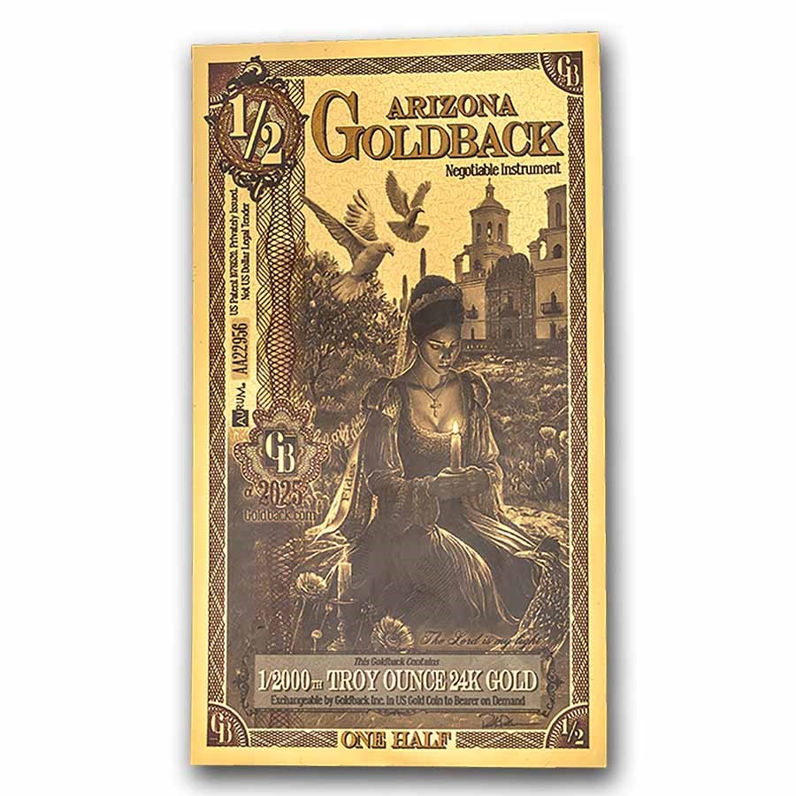 2025 Arizona ½ Goldback – Aurum 24K Gold Foil Note