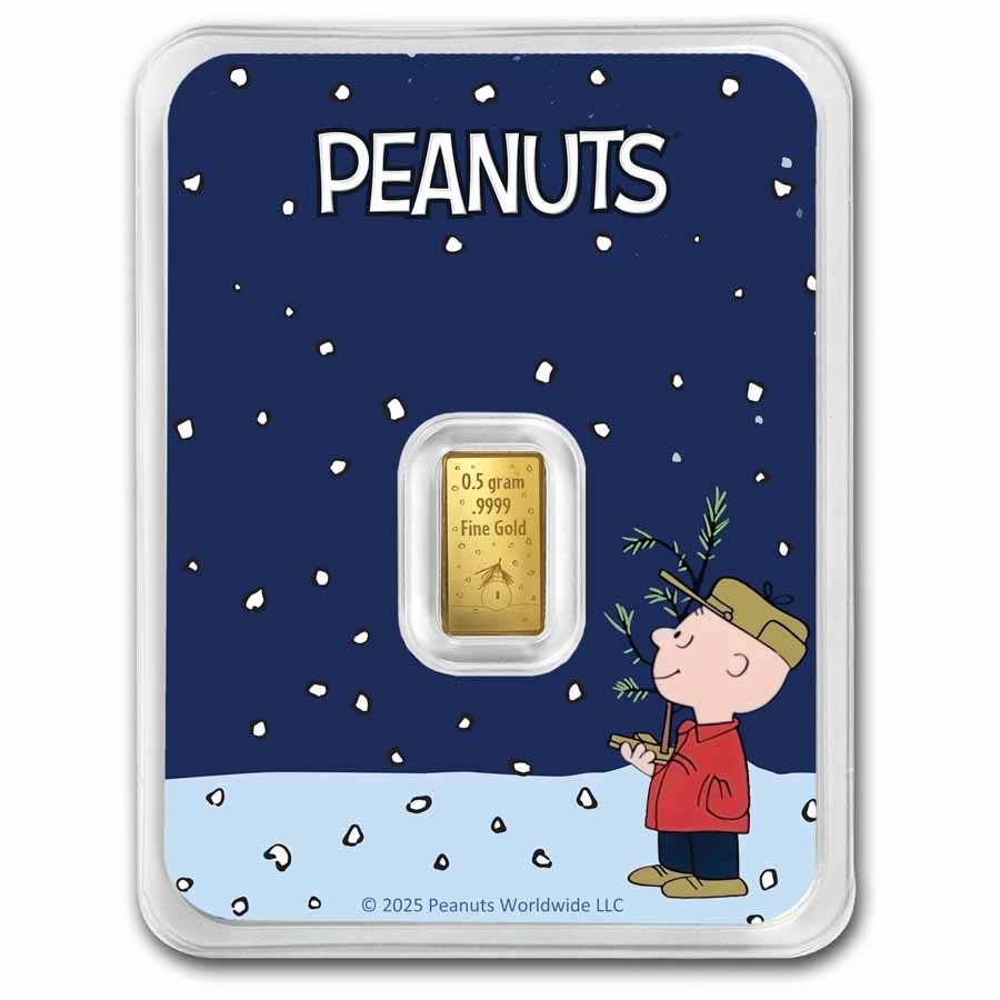Peanuts® 60 Years of A Charlie Brown Christmas ½ Gram Gold Bar