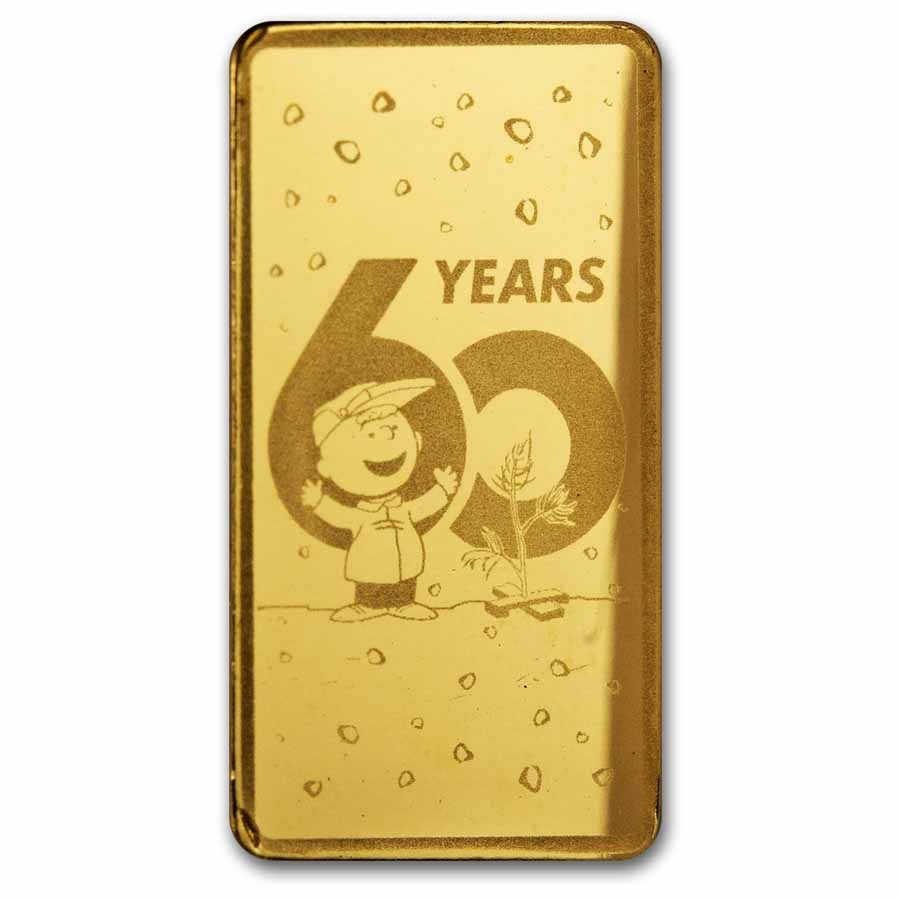 Peanuts® 60 Years of A Charlie Brown Christmas ½ Gram Gold Bar