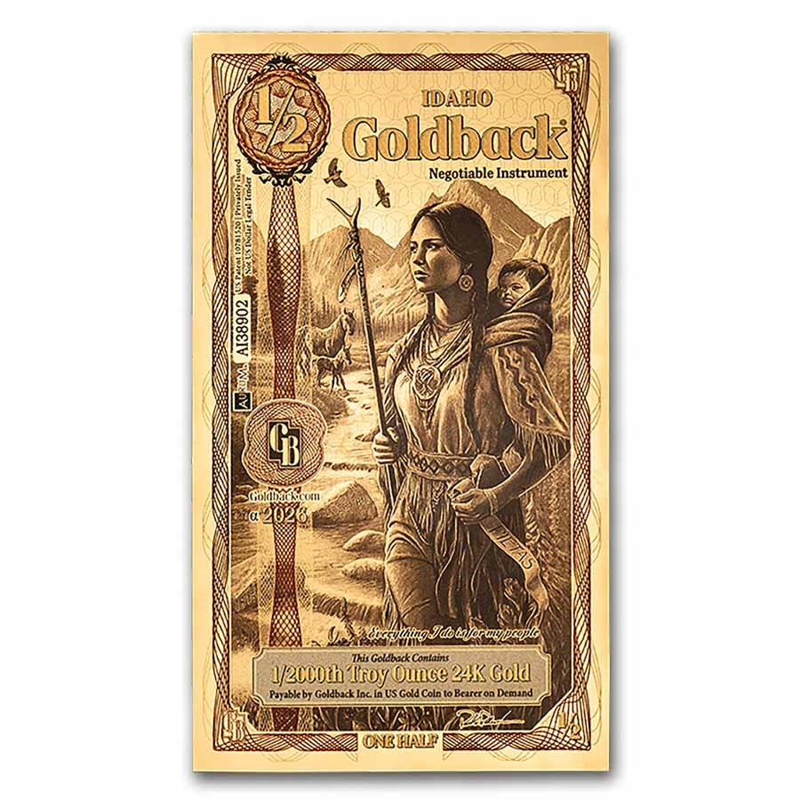 1/2 Idaho Goldback - Aurum Gold Foil Note (24k)