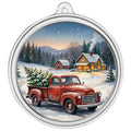 Scottsdale Mint Vintage Red Truck – 1 oz Silver Colorized Round Christmas Ornament