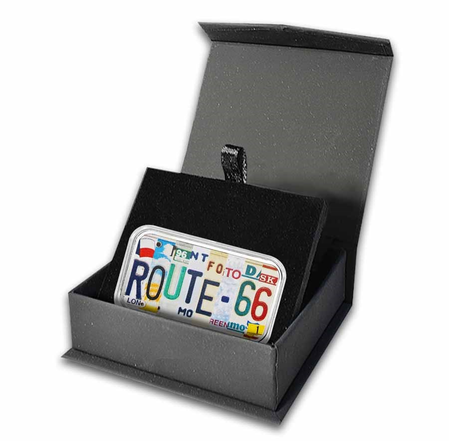 1 oz Silver Colorized Bar - Route 66 100th Anniversary