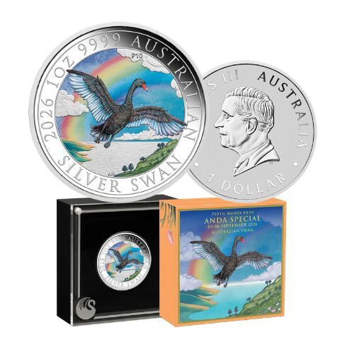 Perth Money Expo ANDA Show Special – 2026 Australian Swan 1 oz Silver Coloured Coin