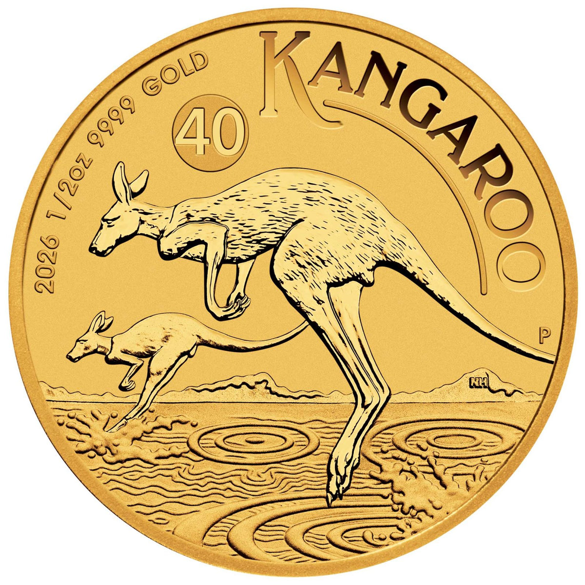 2026 Australian Kangaroo 1/2oz 99.99% Gold Bullion Coin – The Perth Mint (Pre-order)