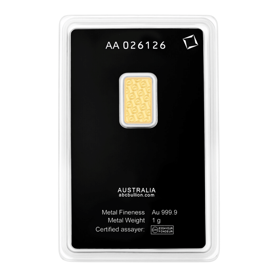 1g ABC Gold Minted Bar – .9999 Fine Gold