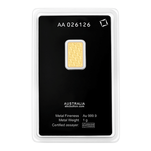 1g ABC Gold Minted Bar – .9999 Fine Gold