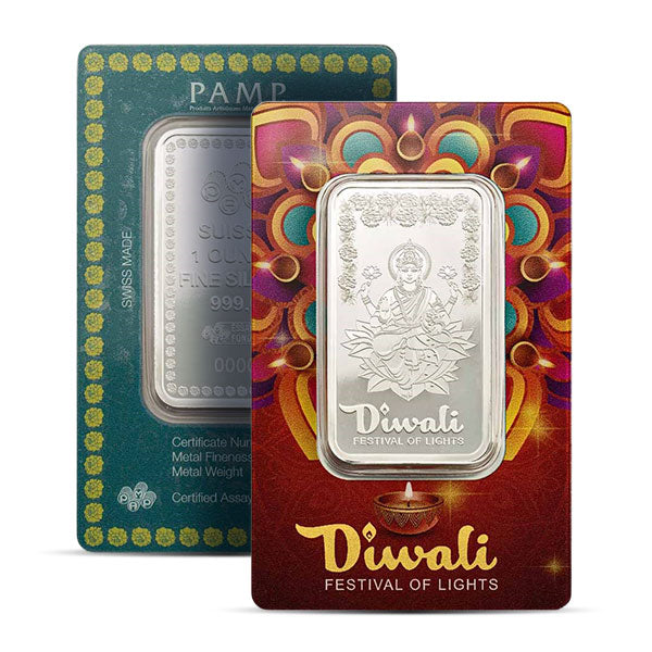 2025 PAMP Suisse Diwali – Festival of Lights 1oz Silver Art Bar in Assay – 4,000 Mintage
