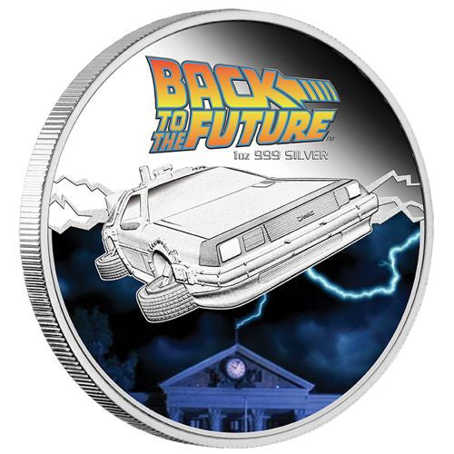 2015 Back to the Future 30th Anniversary 1oz Silver Proof Coin – DeLorean Car Model