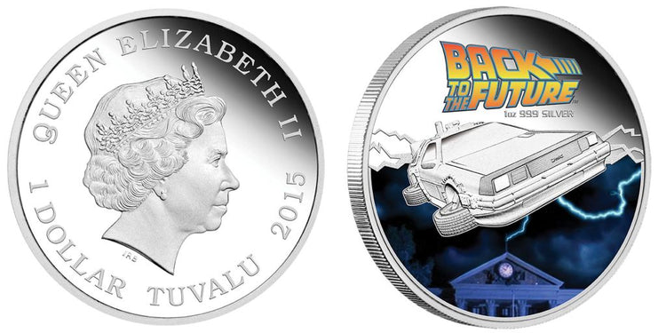 2015 Back to the Future 30th Anniversary 1oz Silver Proof Coin – DeLorean Car Model