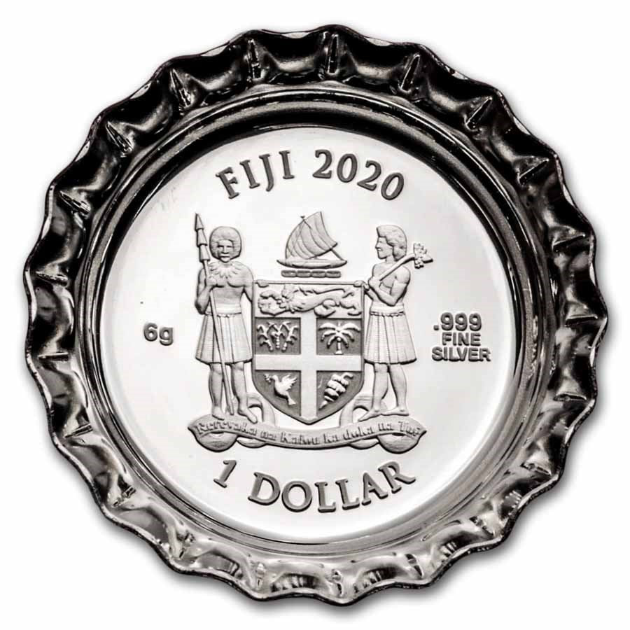 2020 Fiji Proof Silver Coca-Cola Bottle Cap Vending Machine 4-Coin Set