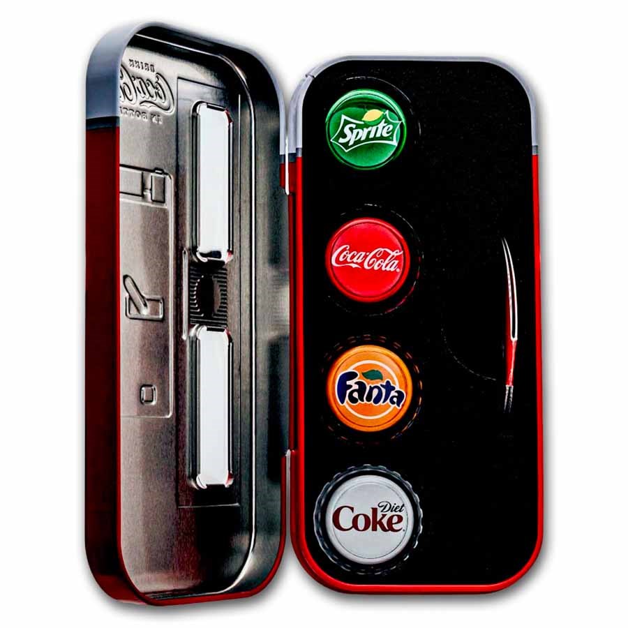 2020 Fiji Proof Silver Coca-Cola Bottle Cap Vending Machine 4-Coin Set