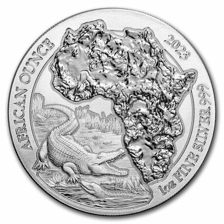 2023 Rwanda African Ounce – Nile Crocodile 1 oz Silver BU