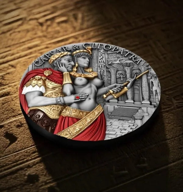 2024 Cameroon Caesar & Cleopatra 2oz Silver Colorized Coin