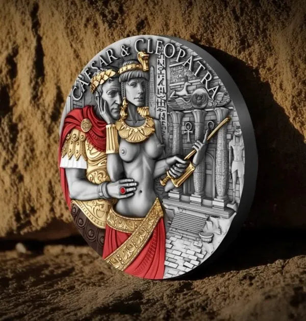 2024 Cameroon Caesar & Cleopatra 2oz Silver Colorized Coin
