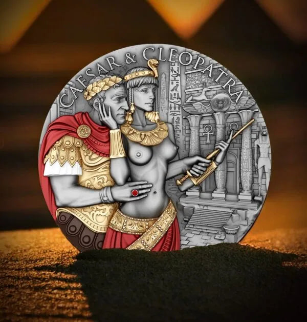 2024 Cameroon Caesar & Cleopatra 2oz Silver Colorized Coin