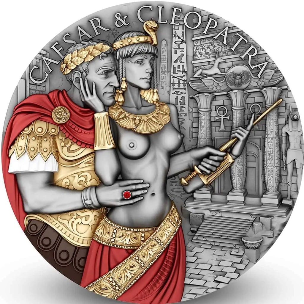 2024 Cameroon Caesar & Cleopatra 2oz Silver Colorized Coin