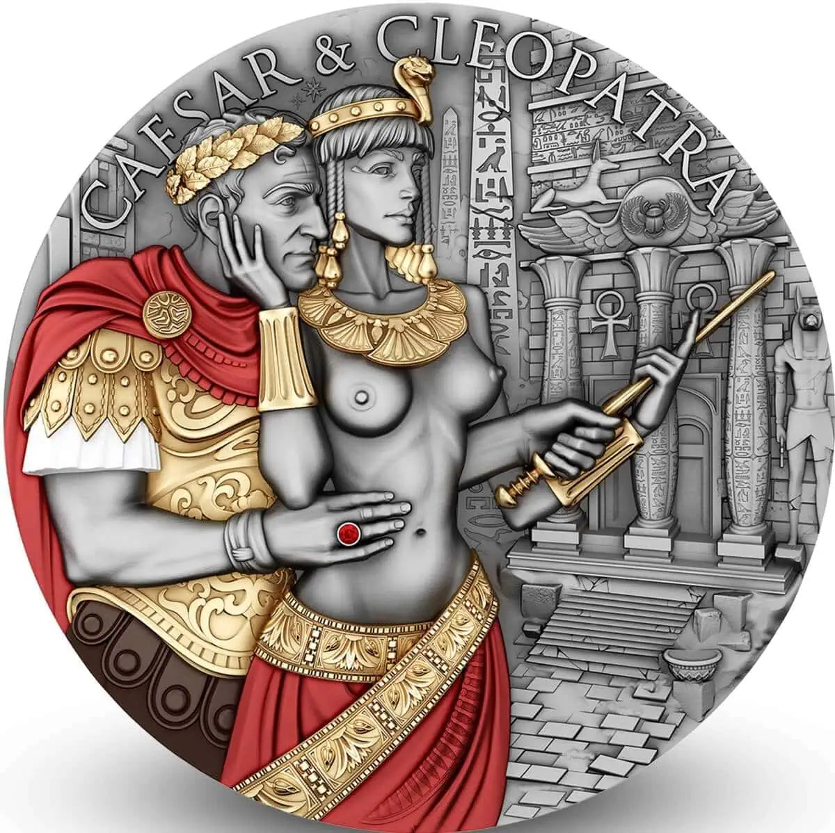 2024 Cameroon Caesar & Cleopatra 2oz Silver Colorized Coin