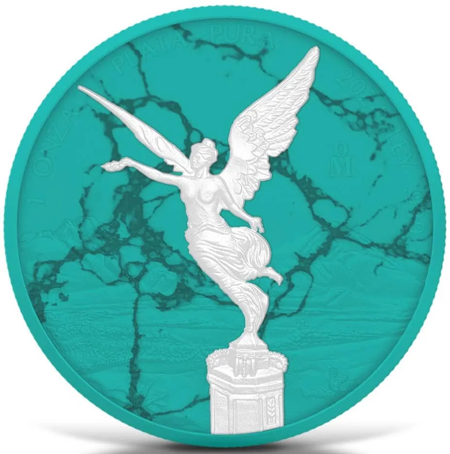 2024 Mexico Libertad – Turquoise Marble Collection 1oz Silver Coin – 500 Mintage
