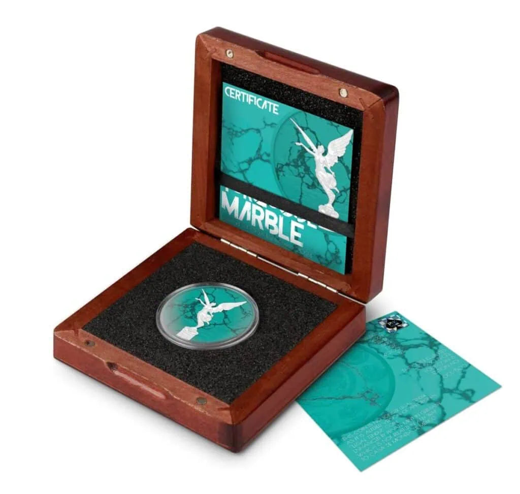 2024 Mexico Libertad – Turquoise Marble Collection 1oz Silver Coin – 500 Mintage