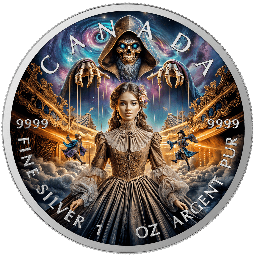 2025 Canada Maple Leaf – The Puppeteer 1 oz Silver Colorized Coin