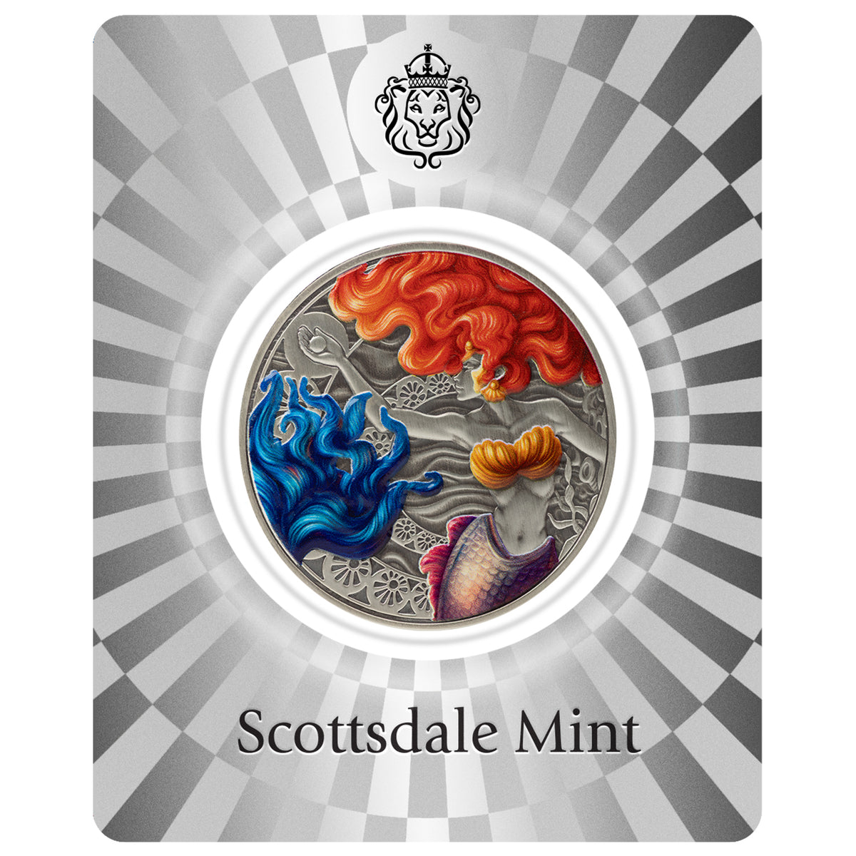 2026 Samoa Mermaid Under the Sea – 1 oz Silver Antiqued Colorized Coin | Scottsdale Mint | Mintage 2,500