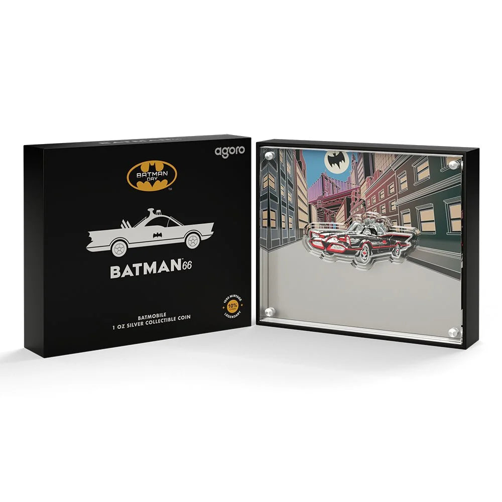 2025 BATMAN™66 – Batmobile 1oz Silver Collectible Coin – 1,000 Mintage