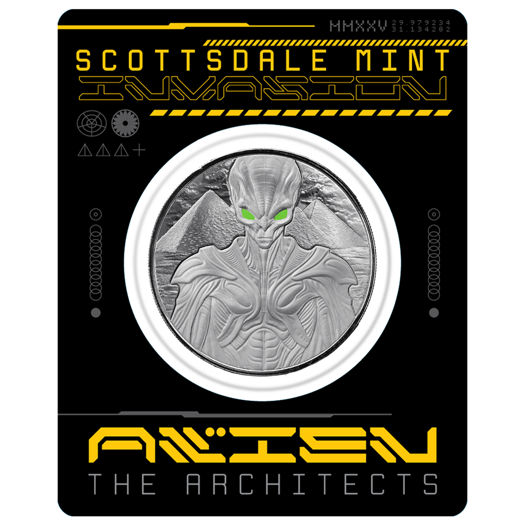 2025 Samoa Alien Architects 1 oz Silver Colorized Coin – Scottsdale Mint&nbsp;– Mintage 1,500