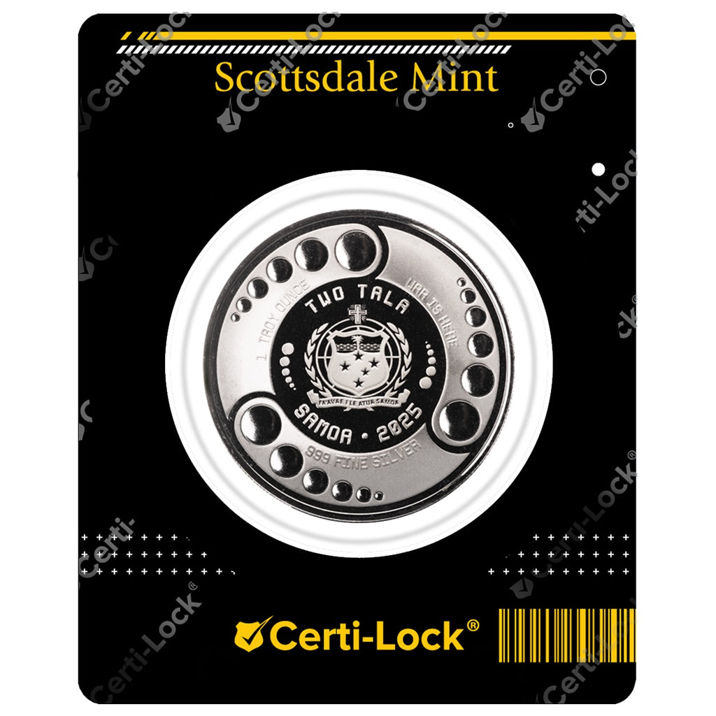 Scottsdale Mint 2025 Samoa Alien Architects 1 oz Silver Rhodium Plated Coin – Mintage 1,000