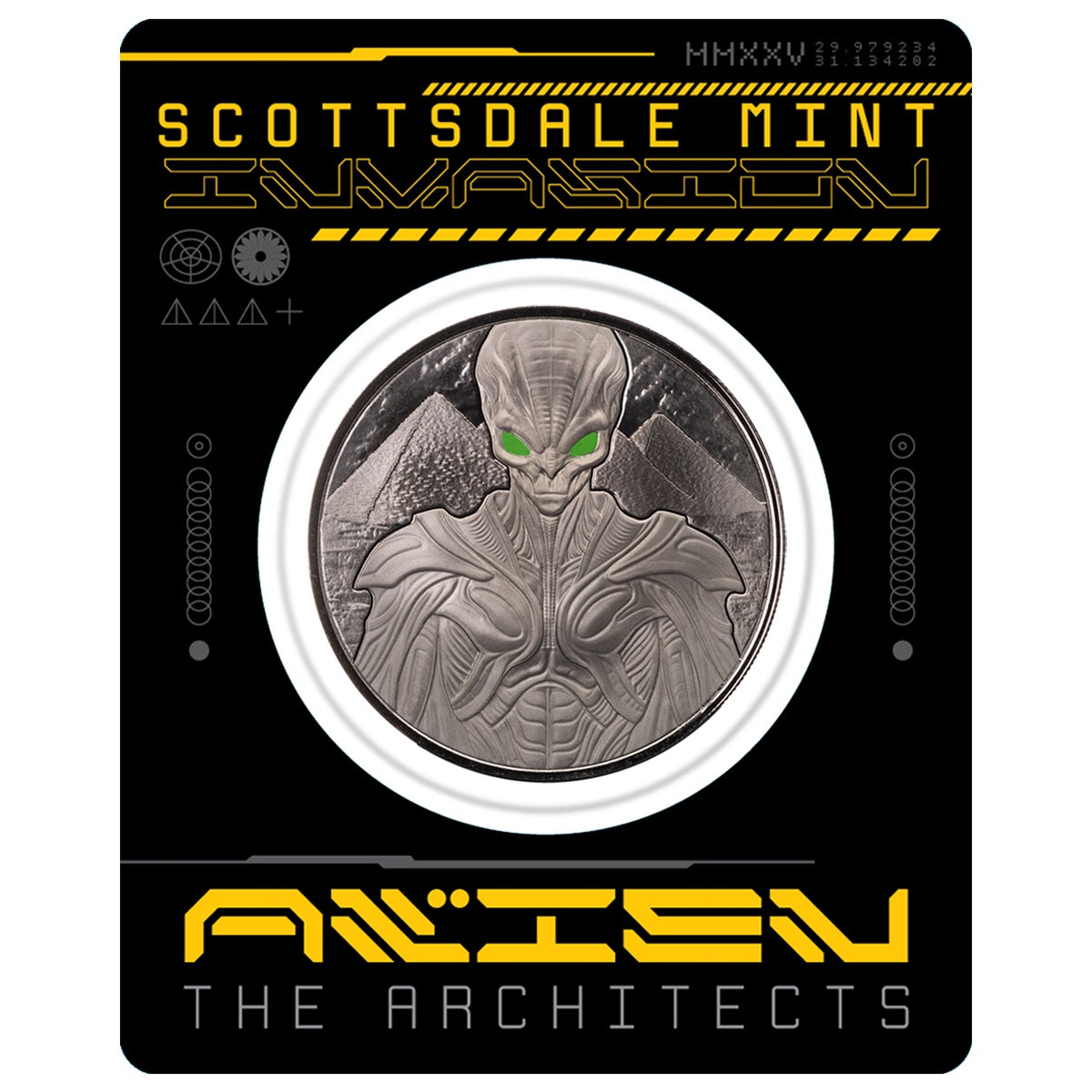 Scottsdale Mint 2025 Samoa Alien Architects 1 oz Silver Rhodium Plated Coin – Mintage 1,000