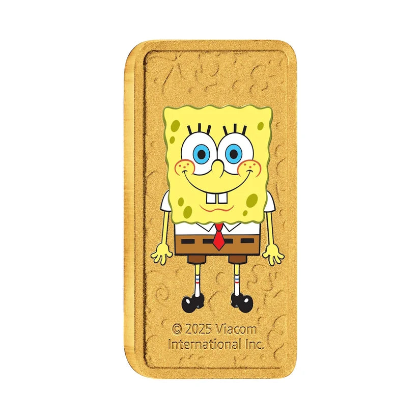 SpongeBob SquarePants 1g Gold Coloured Minted Bar