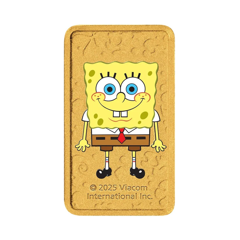 SpongeBob SquarePants 1g Gold Coloured Minted Bar