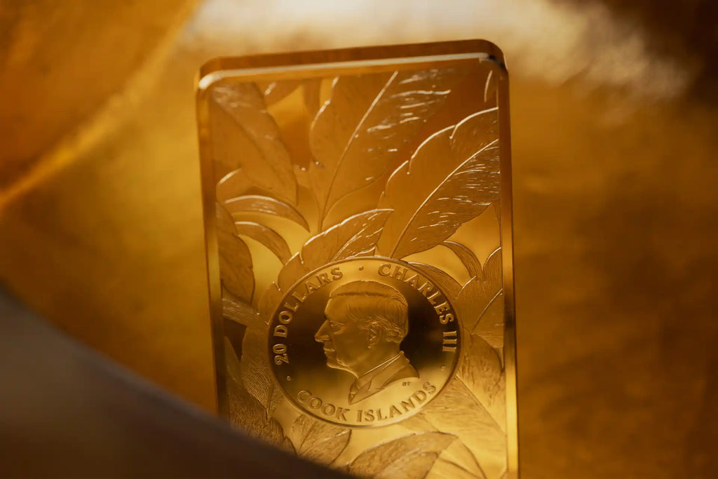 2026 Cook Islands Barre de Luxe Leopard 3oz Silver Gilded Proof Bar
