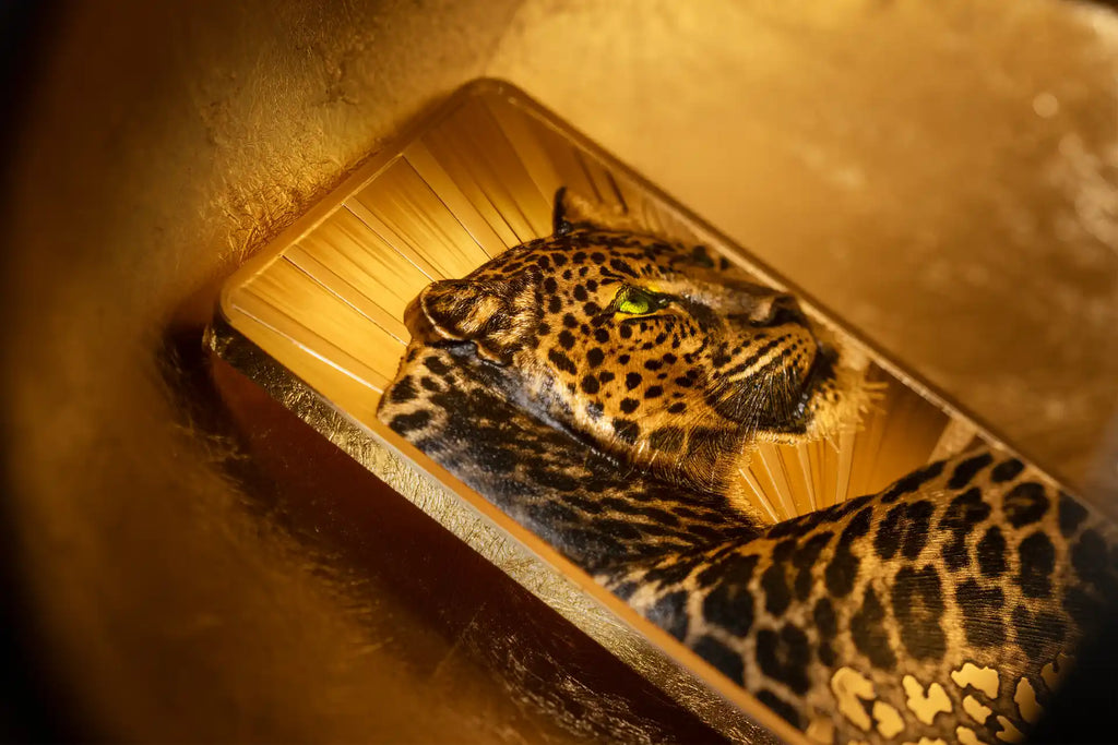 2026 Cook Islands Barre de Luxe Leopard 3oz Silver Gilded Proof Bar