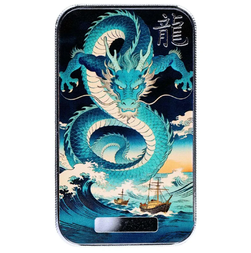 2026 Scottsdale Mint Dragon – Cānghǎi Boundless Sea 1 oz Silver Colorized Bar