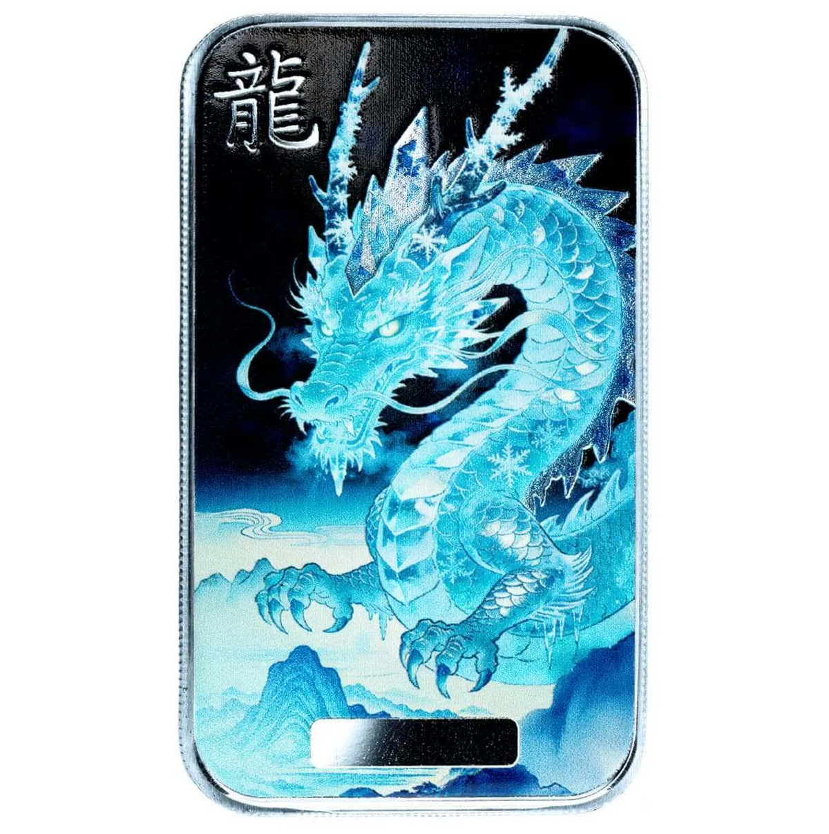 2026 Scottsdale Mint Dragon – Hánshuāng Winter Frost 1 oz Silver Colorized Bar