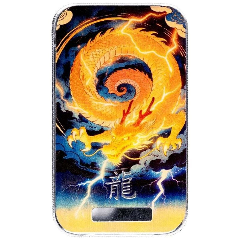 2026 Scottsdale Mint Dragon – Tiāndiàn Lightning 1 oz Silver Colorized Bar